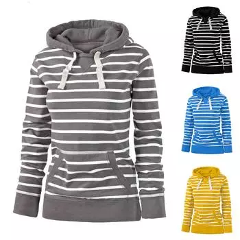 Женская мода, однотонный повседневный пуловер с длинными рукавами и капюшоном, толстовка, топы, пальто L жёлтый