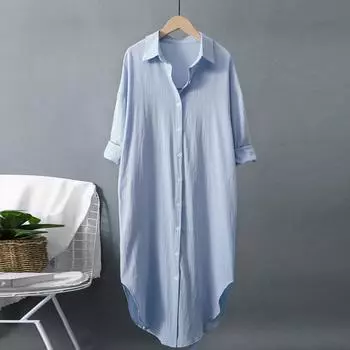 Женская мода, однотонный свободный повседневный кардиган, тонкая внешняя блузка, топ L синий