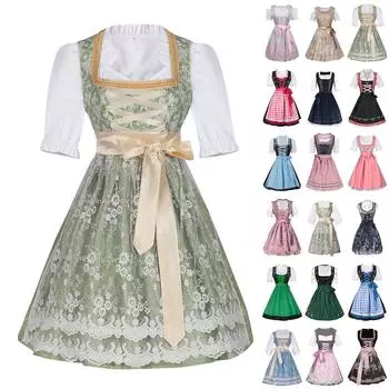 Женская мода Октоберфест сценические костюмы L армия зеленый