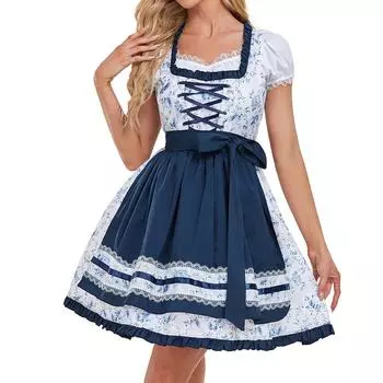 Женская мода Октоберфест сценические костюмы L синий