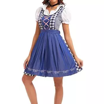 Женская мода Октоберфест сценические костюмы L синий