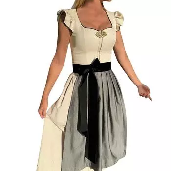 Женская мода Октоберфест сценические костюмы S белый