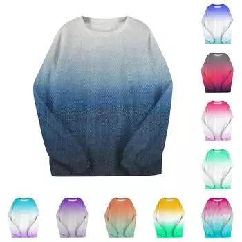 Женская мода осень-зима повседневная градиентная цветная напечатанная женская пижама S