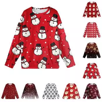 Женская мода осень-зима с принтом, длинные рукава, женские пижамы, топы L