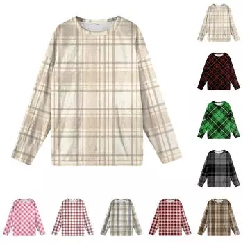 Женская мода осень-зима с принтом, длинные рукава, женские пижамы, топы M