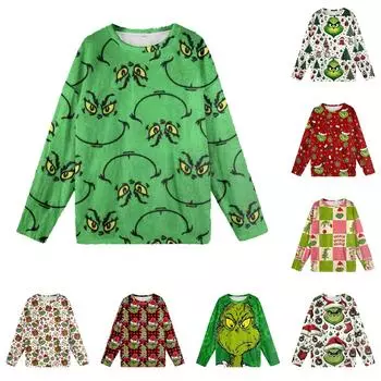 Женская мода осень-зима с принтом, длинные рукава, женские пижамы, топы XL