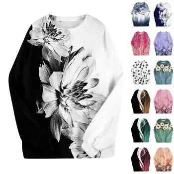 Женская мода осень-зима с принтом, с длинным рукавом, женская пижама L чёрный