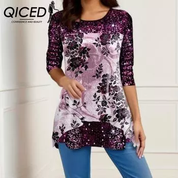 Женская мода осень-зима сплошной цвет печати с длинным рукавом и круглым вырезом с высокой талией повседневные платья S фиолетовый