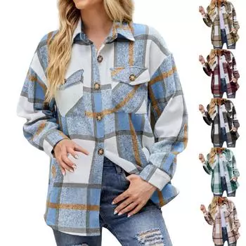 Женская мода, осенне-зимний новый длинный кардиган в клетку с длинными рукавами и пуговицами, верхняя одежда с открытым передом M чёрный