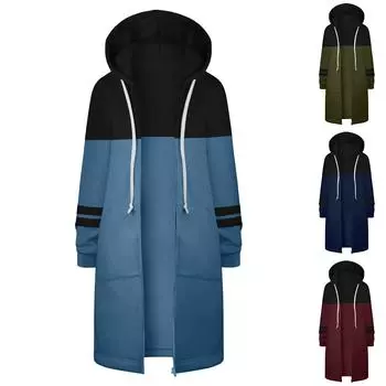 Женская мода осенне-зимний свободный повседневный кардиган на молнии с длинными рукавами и стеганой курткой-свитером M синий