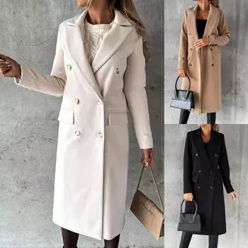 Женская мода осенне-зимний свободный повседневный твидовый жакет с длинными рукавами Топ L