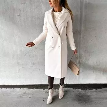 Женская мода осенне-зимний свободный повседневный твидовый жакет с длинными рукавами Топ L