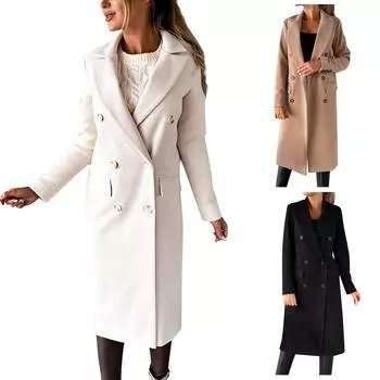 Женская мода осенне-зимний свободный повседневный твидовый жакет с длинными рукавами Топ M бежевый