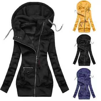 Женская мода плюс размер пуловер топы с длинными рукавами свободное пальто повседневные куртки One size чёрный