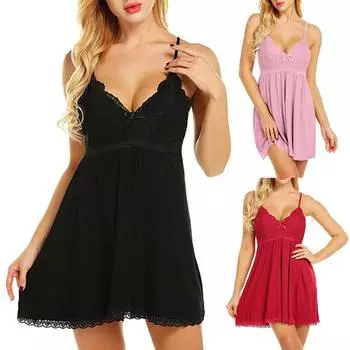 Женская мода Подтяжки Ремень Сексуальная ночная рубашка Нижнее белье L чёрный