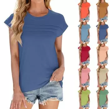 Женская мода повседневная базовая текстурированная однотонная футболка с воротником и жилеткой L