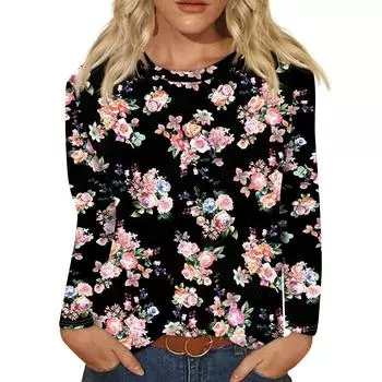 Женская мода повседневная блузка с длинным рукавом и круглым вырезом, молодежная женская одежда, женская одежда 2024 S