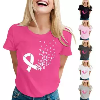 Женская мода, повседневная блузка с коротким рукавом и круглым вырезом, пуловер с принтом