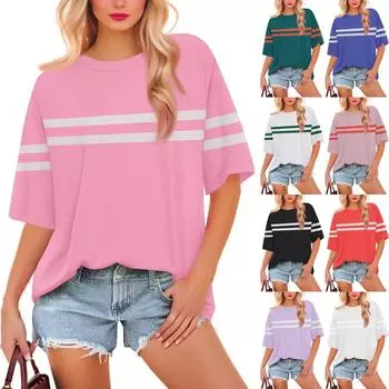 Женская мода повседневная цветочная свободная круглая горловина короткий рукав модная праздничная футболка топ L бежевый