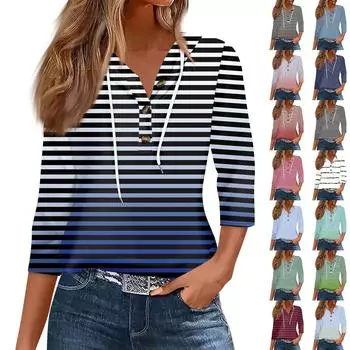 Женская мода, повседневная футболка с капюшоном и принтом, с семью разрезами на рукавах и пуговицами L чёрный