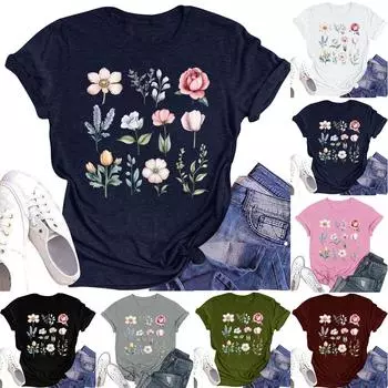 Женская мода повседневная футболка с круглым вырезом и короткими рукавами, топ, футболка, топ L армия зеленый