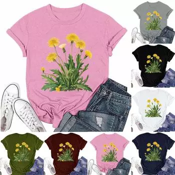 Женская мода повседневная футболка с круглым вырезом и короткими рукавами, топ, футболка, топ L армия зеленый