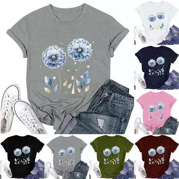 Женская мода повседневная футболка с круглым вырезом и короткими рукавами, топ, футболка, топ L армия зеленый