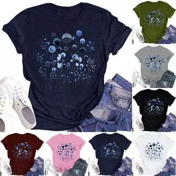 Женская мода повседневная футболка с круглым вырезом и короткими рукавами, топ, футболка, топ L армия зеленый