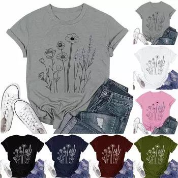 Женская мода повседневная футболка с круглым вырезом и короткими рукавами, топ, футболка, топ M