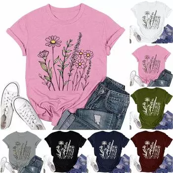 Женская мода повседневная футболка с круглым вырезом и короткими рукавами, топ, футболка, топ L белый