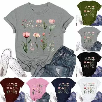 Женская мода повседневная футболка с круглым вырезом и короткими рукавами, топ, футболка, топ L винный