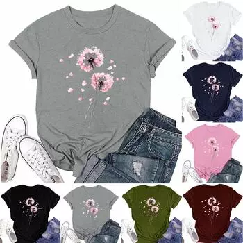 Женская мода повседневная футболка с круглым вырезом и короткими рукавами, топ, футболка, топ XXL тёмно-синий