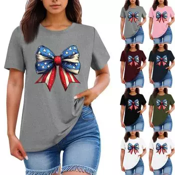 Женская мода повседневная футболка с круглым вырезом и короткими рукавами, топ, футболка, топ S