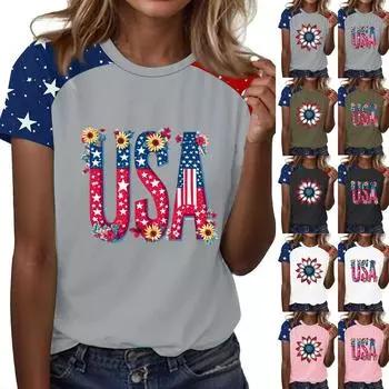 Женская мода повседневная футболка с круглым вырезом и рукавом реглан с принтом, топ, футболка, топ S красный