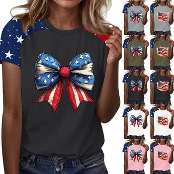 Женская мода повседневная футболка с круглым вырезом и рукавом реглан с принтом, топ, футболка, топ L