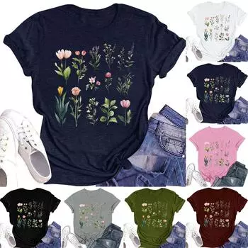 Женская мода повседневная футболка с круглым вырезом и короткими рукавами, топ, футболка, топ L армия зеленый