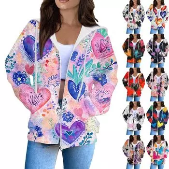 Женская мода повседневная клетчатая куртка с длинным рукавом и карманом на молнии XXL чёрный