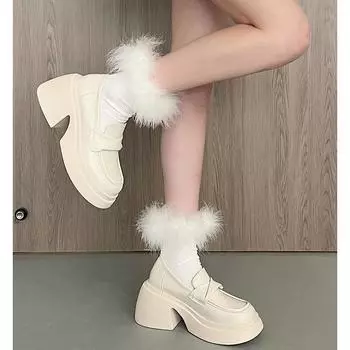 Женская мода повседневная обувь из искусственной кожи мокасины туфли на высоком каблуке 35 покинуть белый