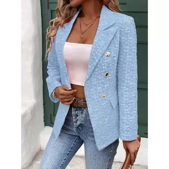 Женская мода повседневная осень-зима однотонный принт длинный рукав воротник поло пальто женские L абрикосовый