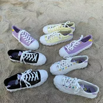 Женская мода повседневная парусиновая обувь в студенческом стиле, кроссовки для активного отдыха цвета конфеты 36 белый