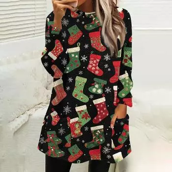 Женская мода повседневная плюшевая толстовка с длинным рукавом с принтом и карманами L армия зеленый