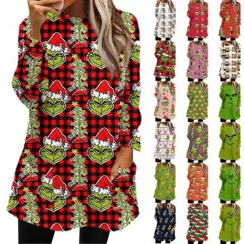 Женская мода повседневная плюшевая толстовка с длинным рукавом с принтом и карманами L