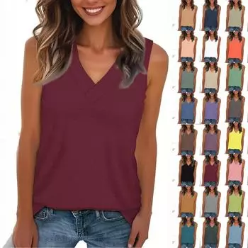 Женская мода повседневная повседневная универсальная текстура облегающий летний жилет топ XXXXL