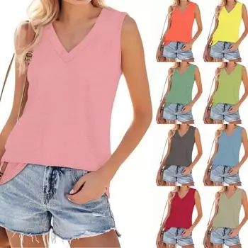 Женская мода повседневная повседневная универсальная текстура облегающий летний жилет топ L