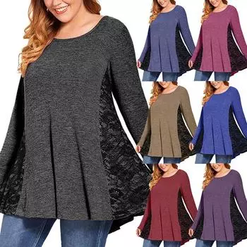 Женская мода, повседневная рубашка с длинным рукавом и шнурком, повседневный пуловер на пуговицах L винный