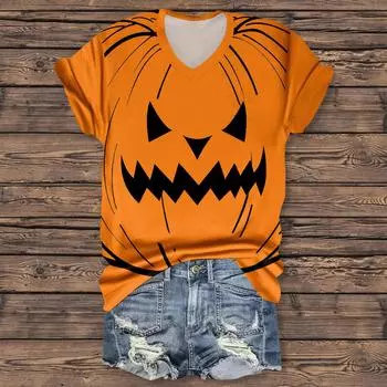 Женская мода повседневная рубашка с рукавом три четверти и принтом букв на Хэллоуин M верблюд