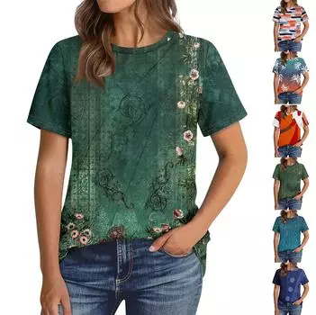 Женская мода повседневная с коротким рукавом однотонные топы плиссированная модная одежда футболка L синий