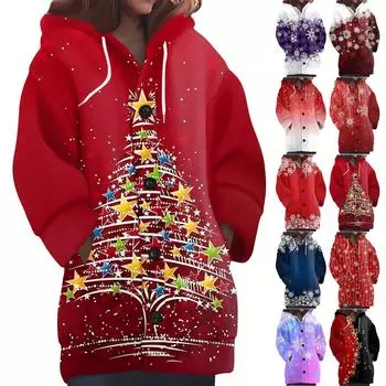 Женская мода повседневная шерстяная вязка с капюшоном и пуговицами с длинным рукавом L чёрный