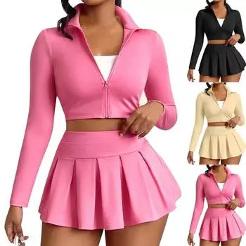 Женская мода повседневная сотня сексуальная майка пакет бедра плиссированная юбка L бежевый