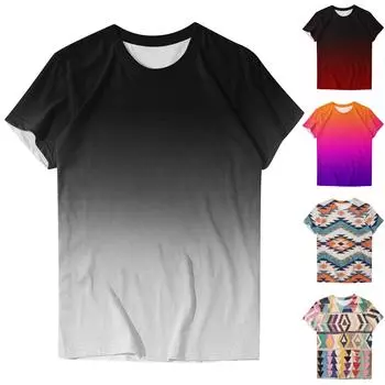 Женская мода, повседневная темпераментная свободная футболка с круглым вырезом и коротким рукавом с принтом, топ XL красный